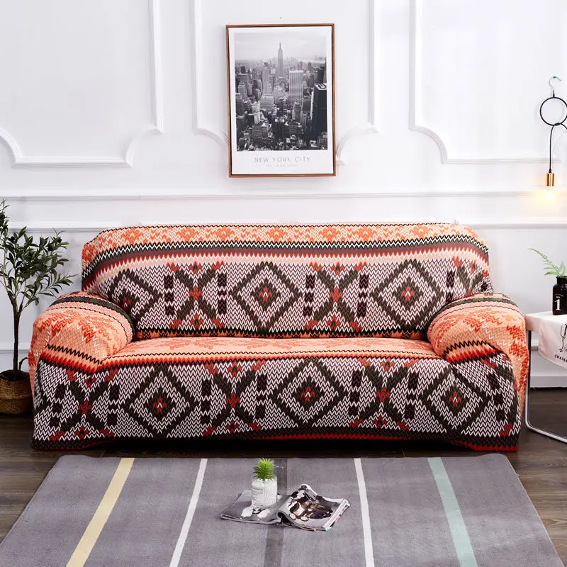 Спандекс секционные чехлы для диванов Большая гибкость эластичный чехол для дивана для гостиной Темный цветочный принт 3 сиденья cubre cover - Цвет: color 5