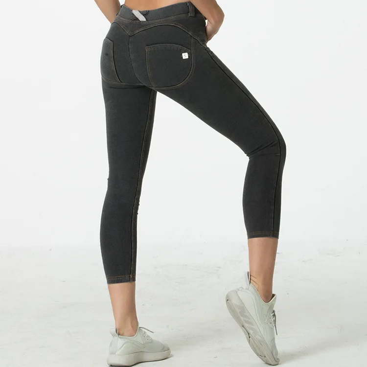 

Women's Yoga Pants Sports Peach Necks Hip Bodybuilding High Elastic Pants Fitness Calf-length Pants Leggins Sport Women Fitness