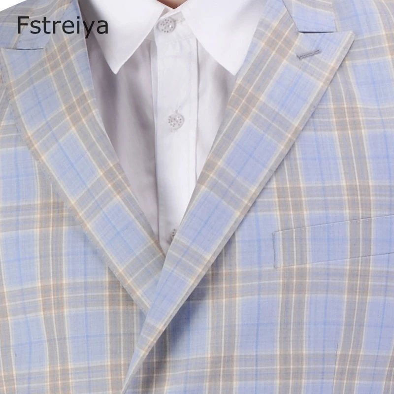Custom made men double breasted Checked slim fit suit coustume homme wool men clothing 2 pieces customized wedding suits for men Custom made men double breasted Checked slim fit suit coustume homme wool men clothing 2 pieces customized wedding suits for men