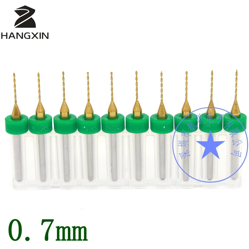 

10PCS Titanium Coating PCB Drill Kit 0.7mm, Metal Drilling Tool Set, Mini Hand Drill Drill, CNC CNC Router, Woodworking Tools