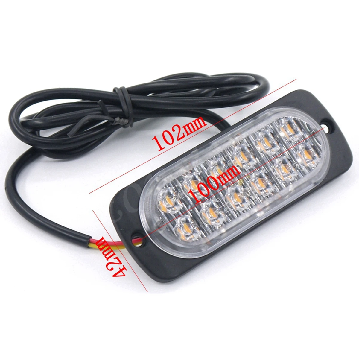 Eonstime 1шт 12W Водонепроницаемые фары 12V / 24V 12LED фары для автомобильного грузовика пикапа, можно использовать при аварийной ситуации Strobe Light Предупреждающий мигающий свет, красный синий янтарный