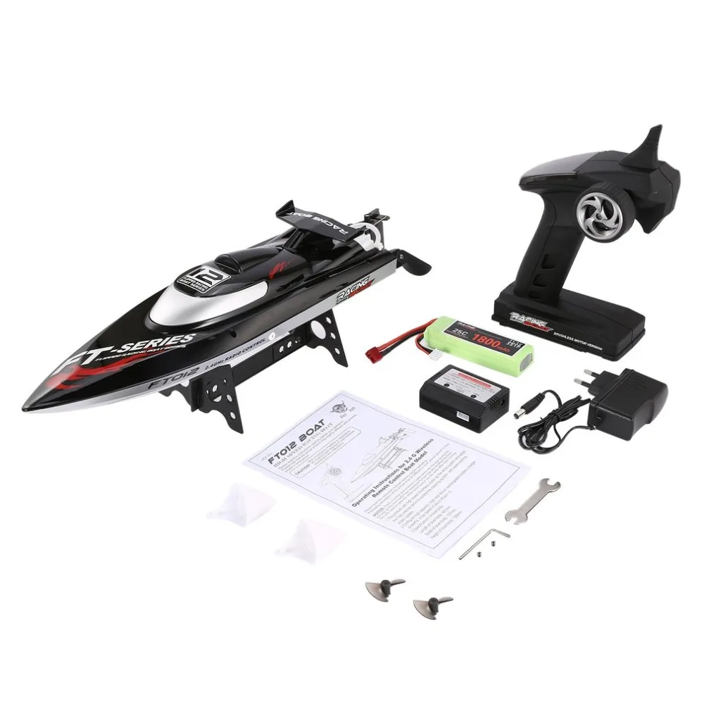 Feilun FT012 2.4G RC قارب 45 km/h قارب سباق عالي السرعة سريع السفينة مع فرش السيارات نظام مياه التبريد انقلبت RTR