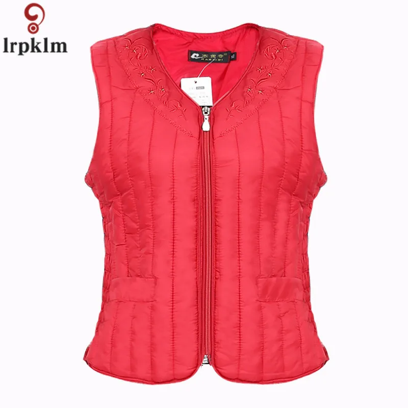 

Chalecos Para Mujer Middle-Aged Women's Short Vest New Winter And Winter Down Cotton Vest Large size Warmth Veste Femme CH042