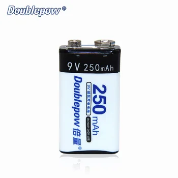 

2pcs/Lot Doublepow DP-9V250mAh Ni-MH rechargeable batteries in Actual High Capacity of 250mAh Battery Cell,FREE SHIPPING