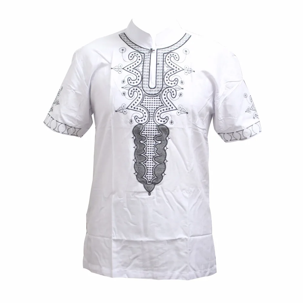 Dashikiage Африканский 4 цвета хлопок Dashiki вышитые традиционные рубашки унисекс в нигерийском стиле местный Анкара Топ