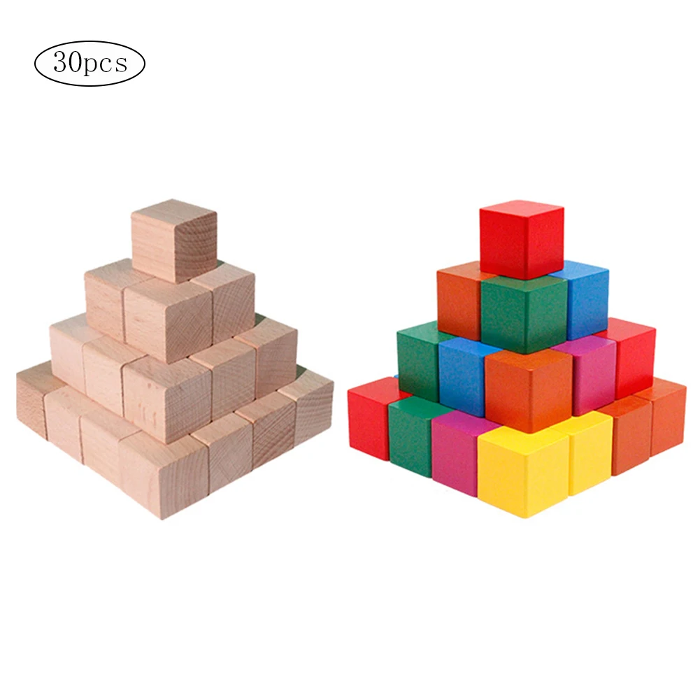 Blocos de Quebra Blocos de Construção Jardim de Infância Auxiliares de Ensino Colorizado Quadrados Cubo Crianças Educação Infantil Brinquedos Diy 30 Pcs 5 Blocos de Construção Cubo Crianças Educação Infantil