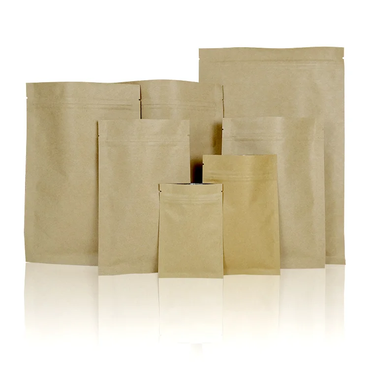 500 шт./лот 10*15 см Крафт-подставка для бумаги до молнии ziplock мешок еда Кофе подарочная упаковка для конфет сумки уплотнительное пакет из алюминиевой фольги