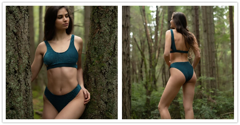 emerald velvet solid bikini
