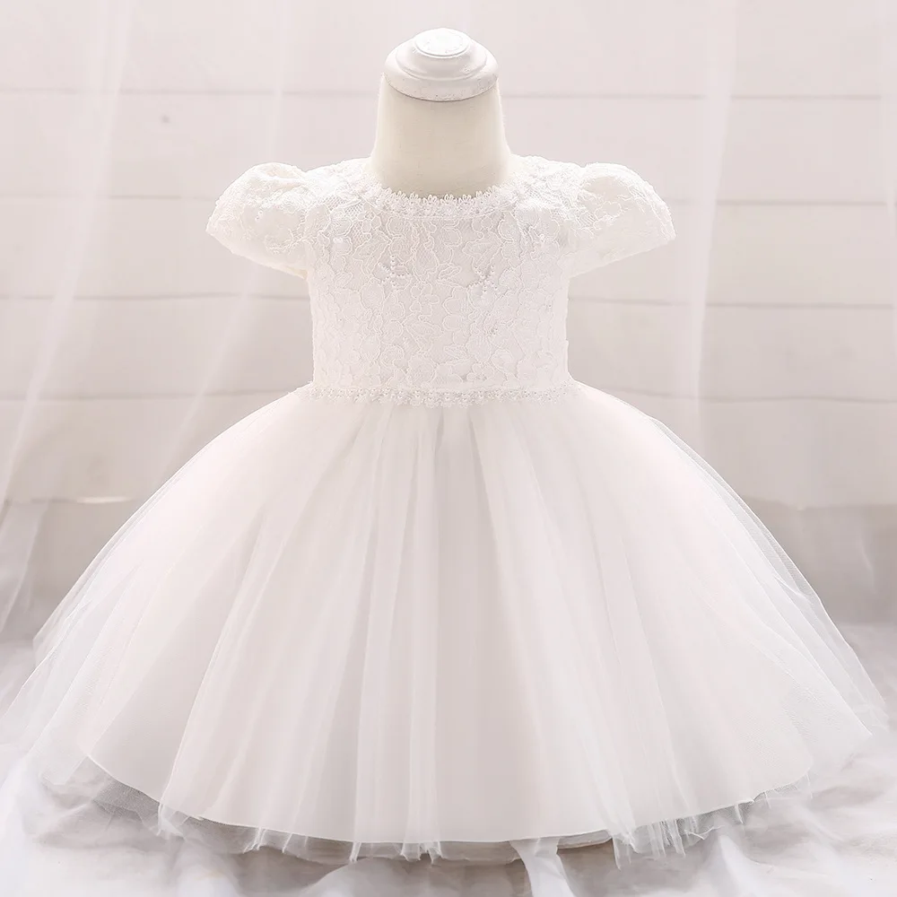 Свадебное платье для маленьких девочек праздничное платье для маленьких девочек на день рождения крестильное платье для маленьких девочек от 9 до 24 месяцев летние платья для крещения - Цвет: White