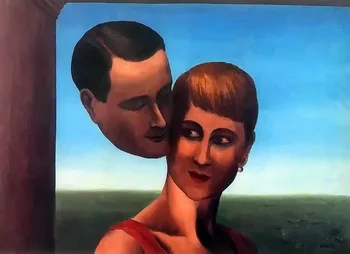 

Abstract handmade painting the lovers on oil canvas for home decor and wallpaper,gallery