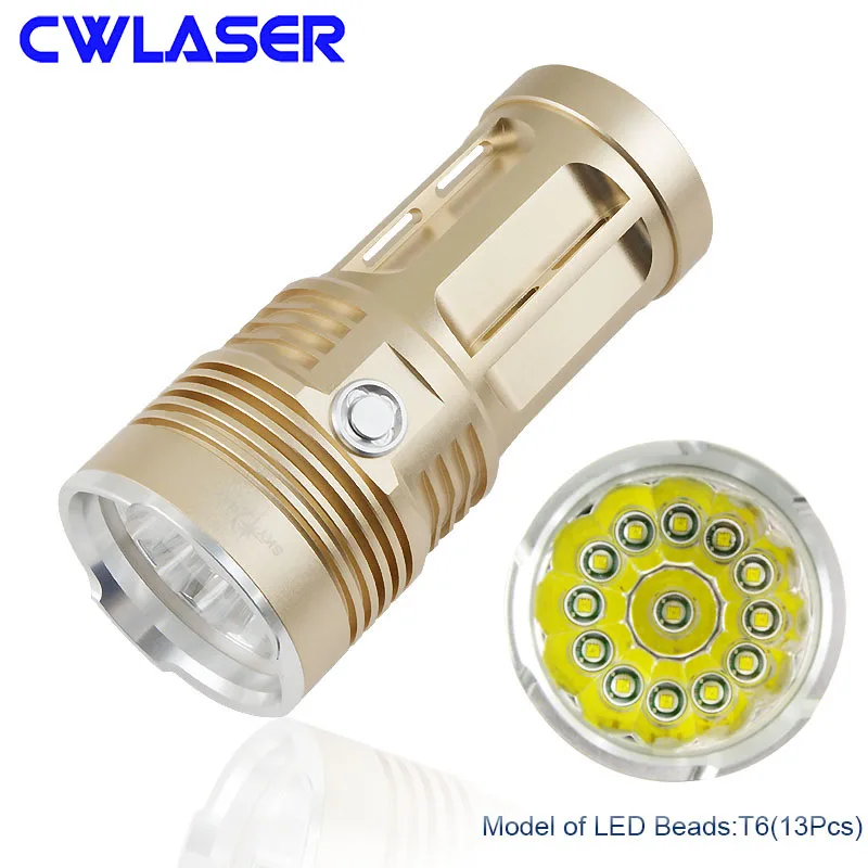 

CWLASER 20000Lumens 13 x CREE XM T6 LED Flashlight Powerful Torch Tactical Light Camping Lamp Portable Light (4*18650 Batteries)
