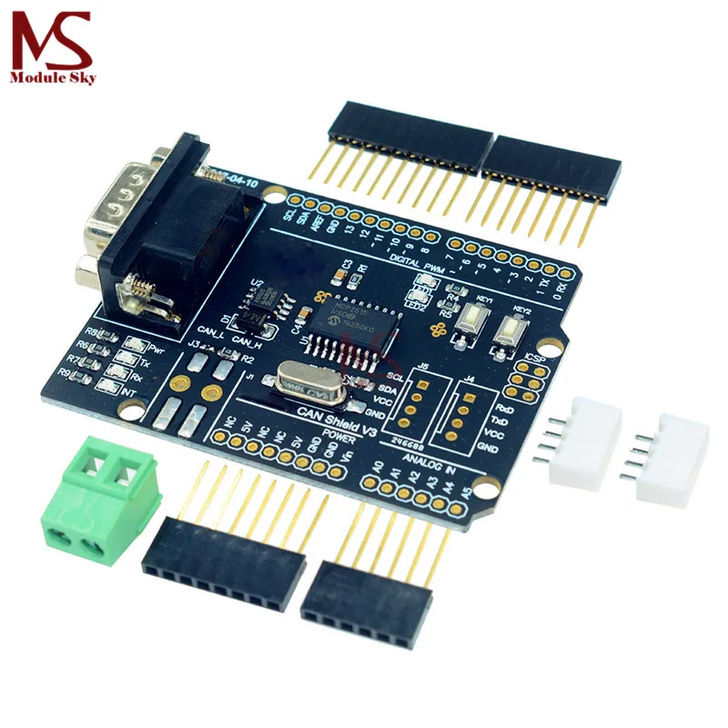 

MCP2515 Can Bus Shield Board Module 4.8-5.2V SUB-D Connector Standard UART IIC SPI LED Indicator Controller CAN For Arduino