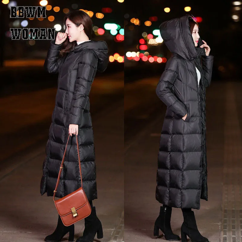 Black Winter Jacket Women Long Thick Warm Parka Coat Women Fashion Slim Hoodies Cotton Padded ZO854