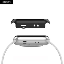 Чехол URVOI для apple watch series 5 4 3 PC, чехол на ремешке, тонкий защитный чехол для iWatch, классический дизайн, пластиковая черная рамка, 38, 42 мм