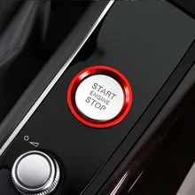 Botão de partida do motor carro capa anel parar interruptor chave decoração azul vermelho 3d adesivo acessórios auto para audi a4 a5 a6 a7 q3 q5 q7
