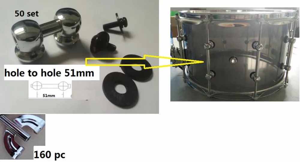 80 компл. 51 мм двухсторонние барабанные наконечники с 160 шт. барабанный коготь