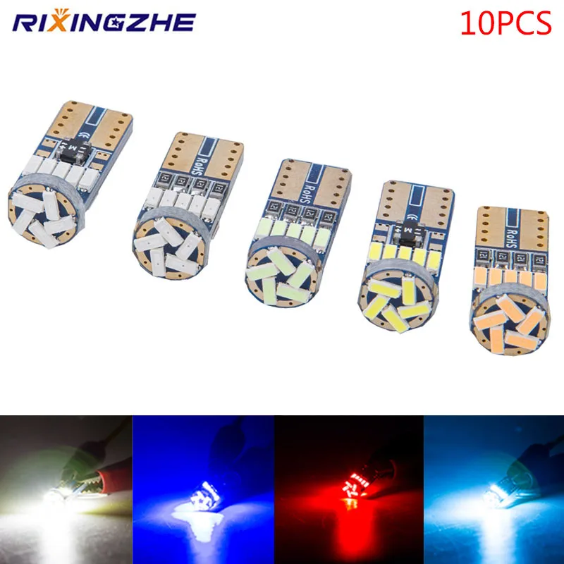 RXZ 10 шт. T10 светодиодный W5W светильник 3014 SMD 168 194 автомобильные аксессуары лампа для