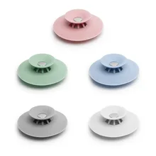 Silicone Floor Drain Stopper Hair Catcher 2 in 1 Deodorant Sink Bathtub Flume Press Floor Drain Protector Kitchen Accessory