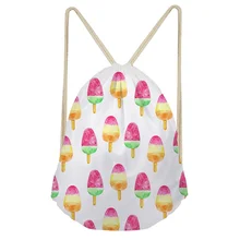 THIKIN лето цвет мультфильм леденец Портативный пляжный рюкзак для женщин полиэстер Луч карман шнурок Сумка Настроить портативный