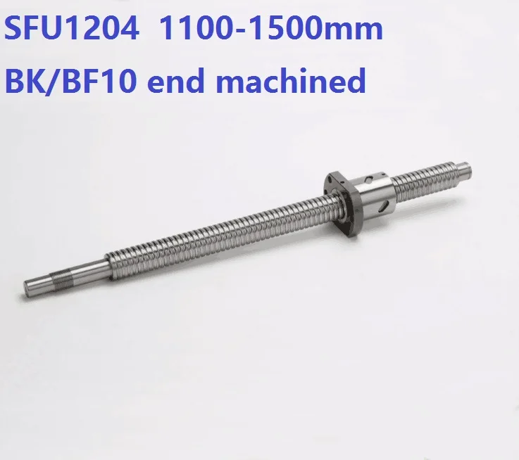 

1pcs RM1204 1100mm/1200mm/1300mm/1400mm/1500mm ball screw guide way with end machined+ 1pcs SFU1204 single ball nut for CNC