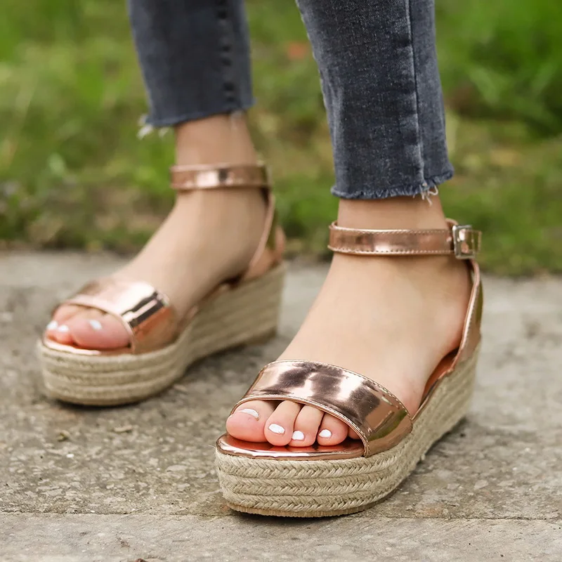 

Laamei Wedges Shoes For Women High Heels Sandals Summer Shoes 2019 Flip Flop Chaussures Femme Platform Sandals 2019 Plus Size