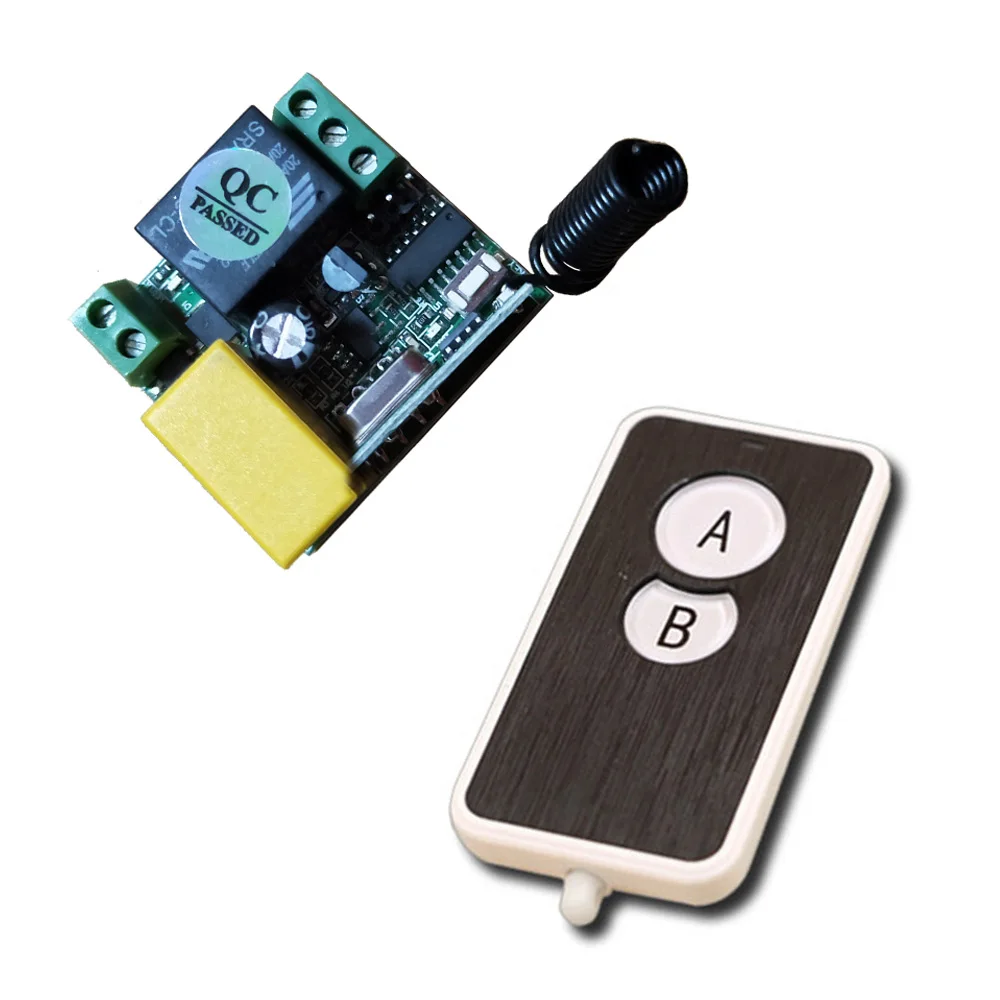 

Mini Size AC 220V 1CH 1 CH 10A RF Wireless Remote Control Switch System, Receiver+Transmitter Latched (A=ON,B=OFF)