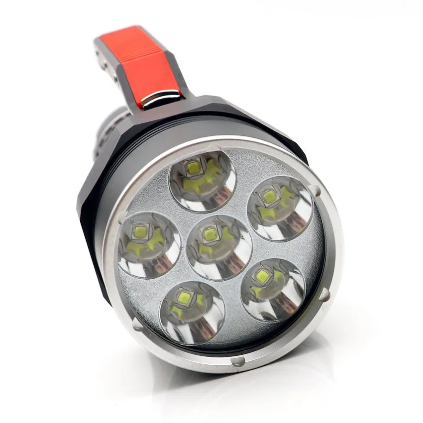

2017 6 Led Bulbs 600 Lumens Stepless Dimming Diving Flashlight Torch 2 x 32650 flashlight Two Colors