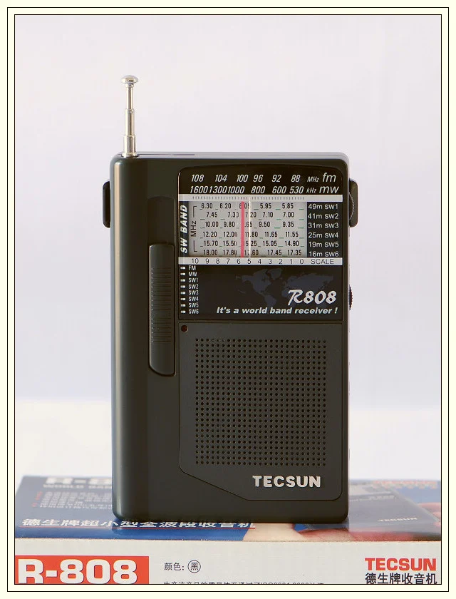 Tecsun R 808 Radio Portable FM/ MW/SW Mini Radio World Band Receiver ...