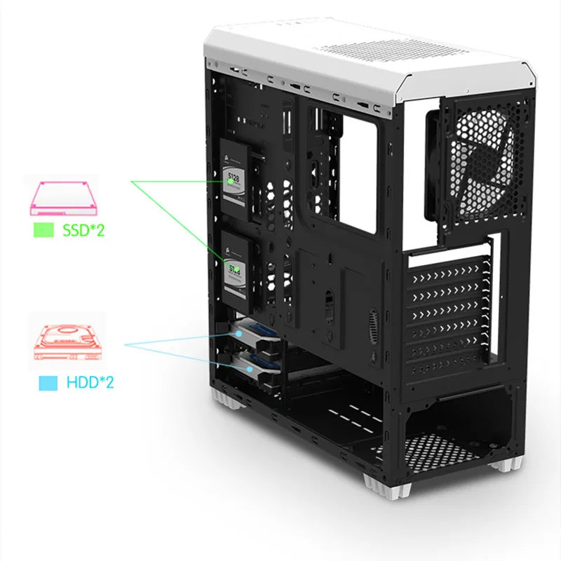 Чехол для игрового компьютера Aigo ATX Mid Tower 240 мм с водяным охлаждением вентилятором