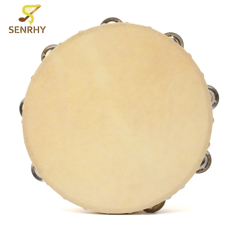 

10 Inch Hand Held Tambourine Drum Bell Metal Jingles Percussion Musical Educational Instruments For KTV Party Kids Games