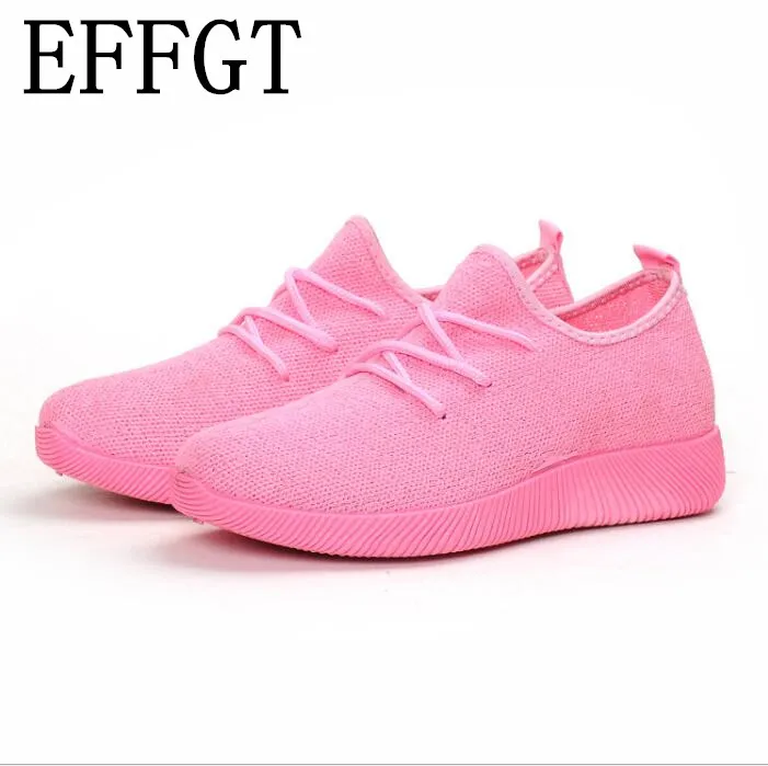 

EFFGT Women Sneakers Light Weight 2019 Women Casual Shoes Slip On Lazy Shoes Comfortable Candy Color Breathable Net Shoes