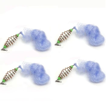 

Hot Sell 4PCS 12-Size Spring Connector Folding Fishing Nets With Luminous Beads Carp Fishing Fish Trap Pesca net trap