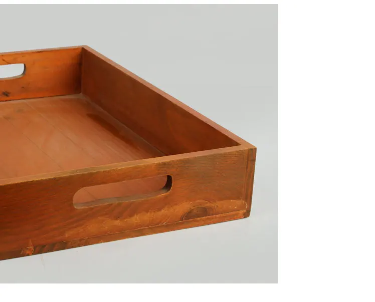 Zakka Retro Wooden Grocery Desk Storage Box Home Furnishing Solid Wood Tray Old Wooden Pallet 1PC JL 0915