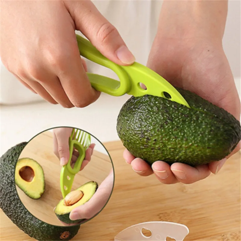 

3-in-1 Avocado Slicer Fruit Cutter Knife Corer Pulp Separator Shea Butter Knife Kitchen Helper Accessories Gadgets Cooking Tools