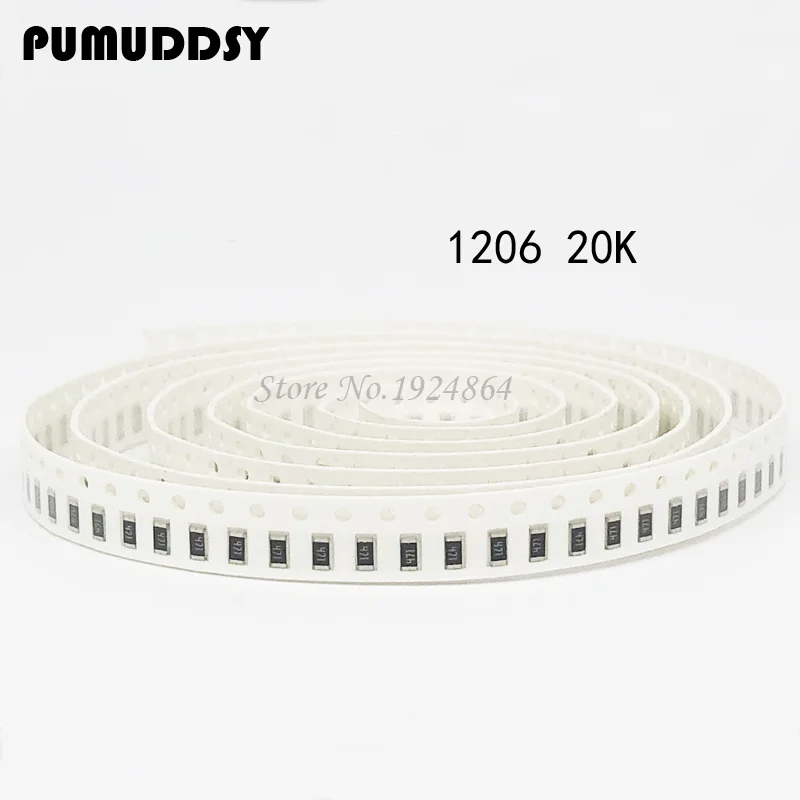 

100PCS 1206 SMD Resistor 20K ohm chip resistor 0.25W 1/4W 203