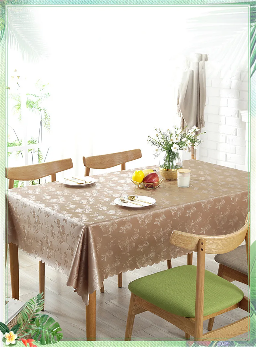  High Quality Waterproof Oilproof Tablecloth with Exquisite flowers home Decoration Kitchen table cl