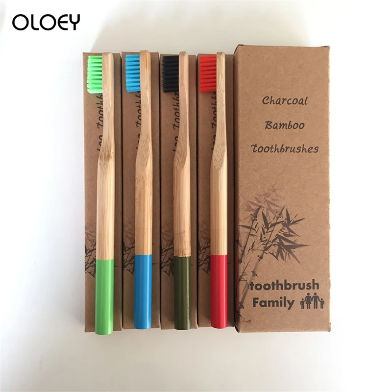 

4Pcs Toothbrush Personal Health Environmental Bamboo Toothbrush Oral Care Teeth Medium Eco friendly Soft Brushes Teeth Whitening