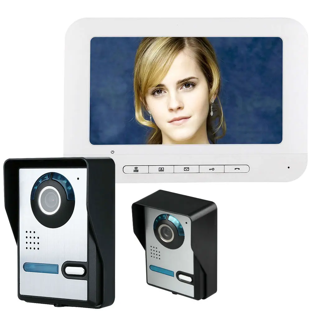 SmartYIBA 7 "HD визуальный дверные звонки 2pcs Открытый камера дверного звонка домофон системы наборы видео двери панель ввода для частных