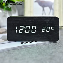 FiBiSonic Modern Home decor white LED Alarm Clock,saat Despertador Temp+date+time Electronic Digital Table Desktop Clocks