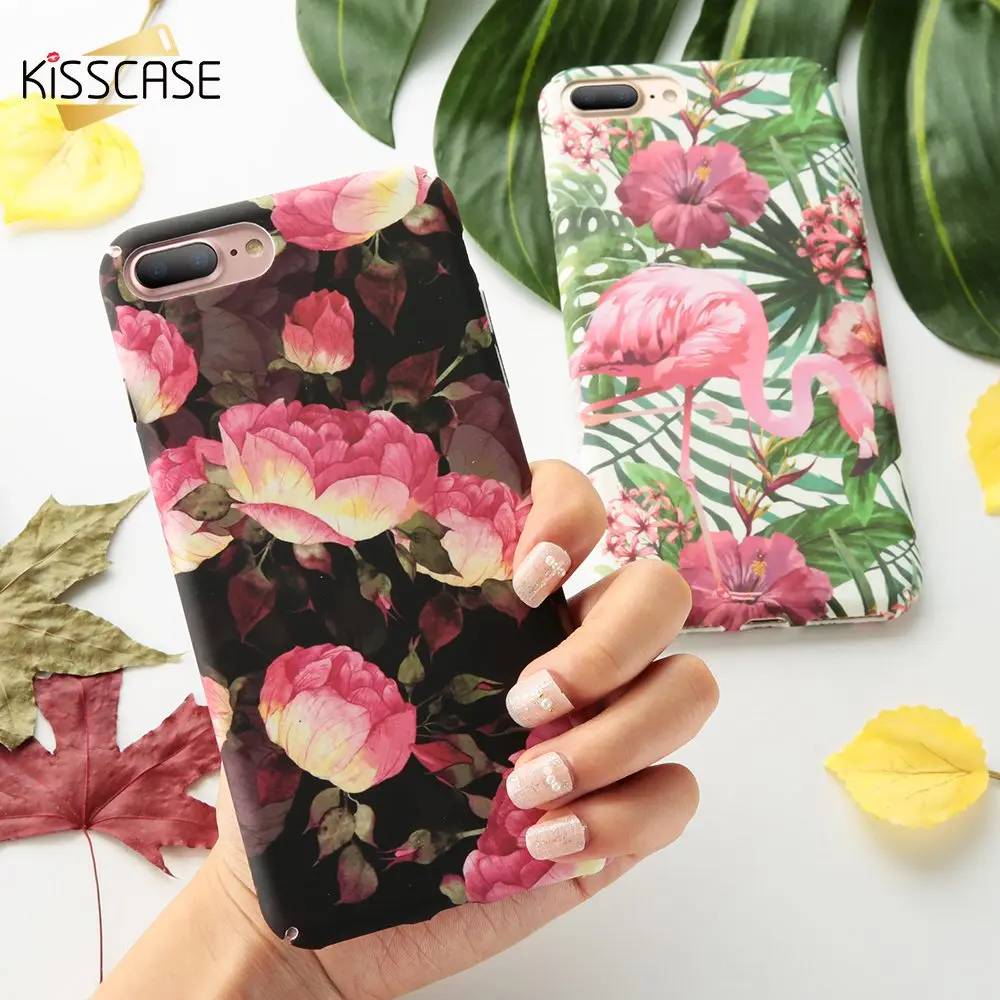 KISSCASE For Case iPhone 7 Fashion Leaf Hard PC Back Cover Plus Phone Fundas 7Plus iPhone7 Coque |