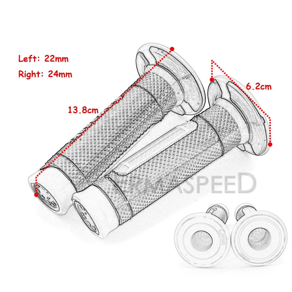 7/" 22 мм рукоятки мотокросса ручка резиновая бар гелевая ручка модифицированное дополнение для Kawasaki KLX450R KX450F ниндзя 300 Z800 Z900
