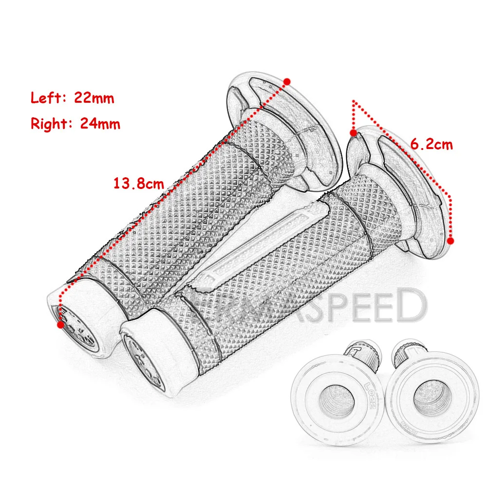 Резиновые гелевые ручки для мотоциклов Kawasaki KLX250 KLR650 KLX140 KLX110 KX65 KX85 7/8 дюйма 22
