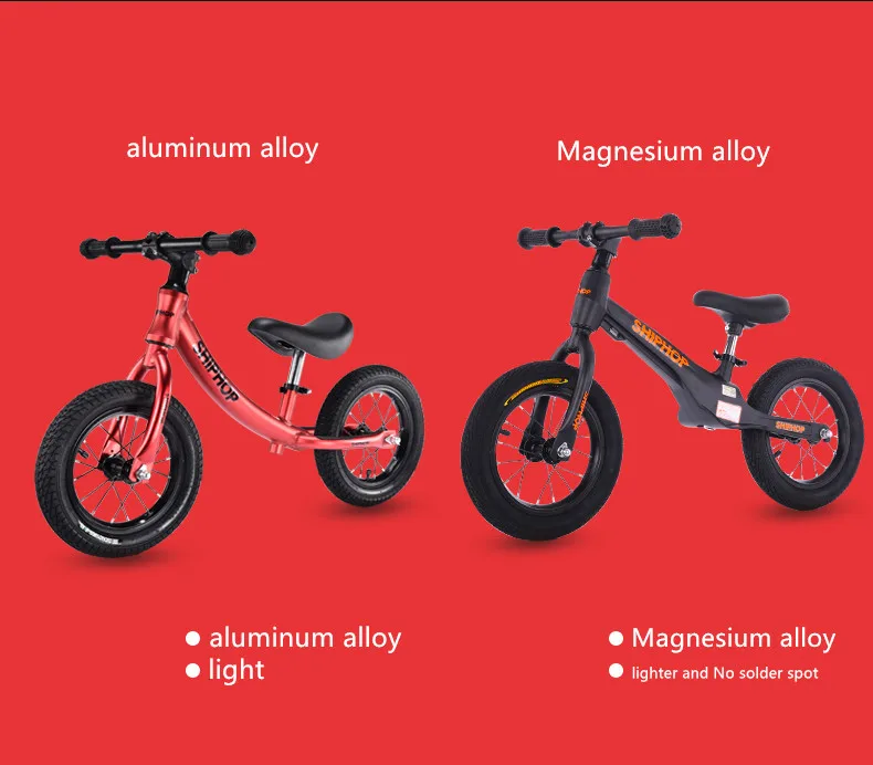 Самокат детей Дети Обучение беспедальный баланс велосипед учиться для езды на велосипеде игрушки для катания детские ходунки рамка алюминиевого сплава