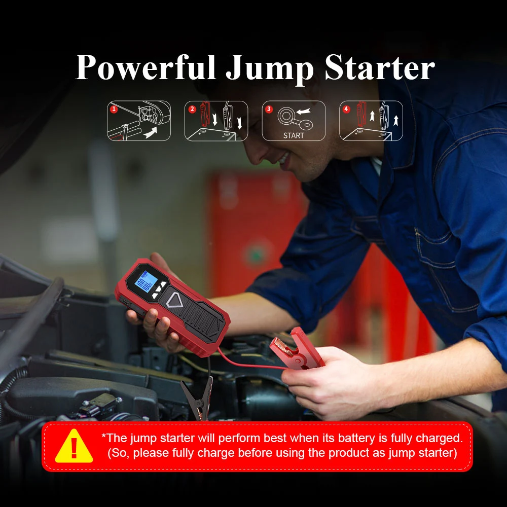 

High Tech Type C Two Way Fast Charge Jump Starter Multifunction Tool for 2.0 Diesel 5.0L Petrol Fresh Power Battery Booster