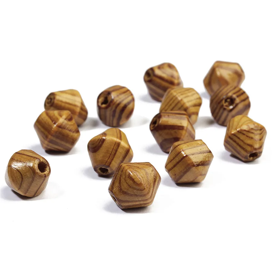 SAUVOO шт. 50 шт. деревянные бусины 16 мм Большой Свободные Spacer конус геометрический натуральный Незаконченный деревянный шарик для DIY ювелирных изделий