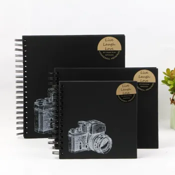 

Camera Photo Album DIY Kraft Paper Black Cardboard Photo Album Personality Special Paper Cover Graduation Album