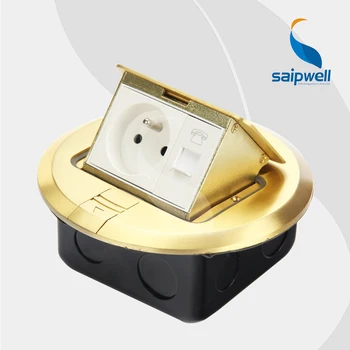 

16A 220V Pop-Up Design Cu Floor Socket / Franch Style Socket & Telephone Interface Waterproof Floor Socket (SPD-2Y/CC1-9)