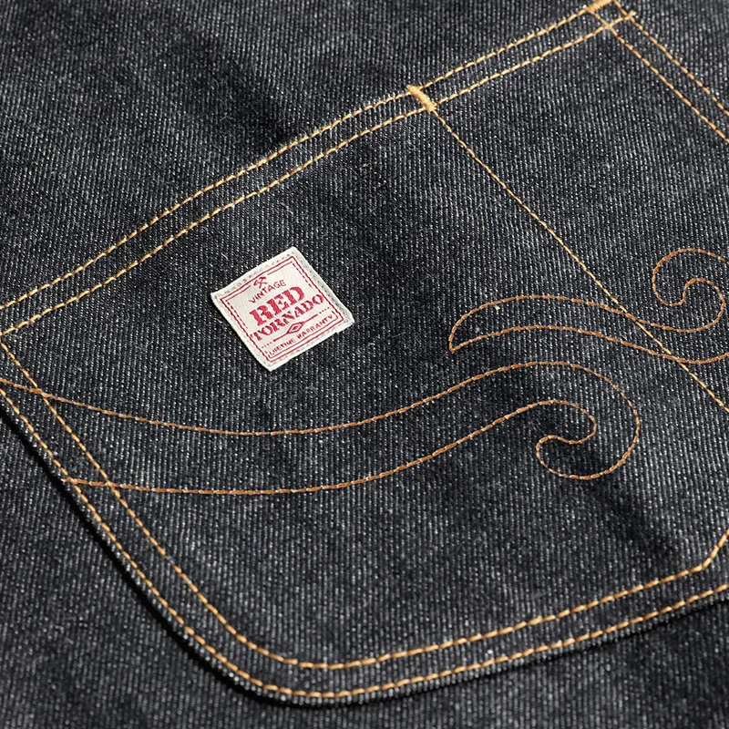 Deals indigo selvage unwashed hand-made quality raw denim jacket