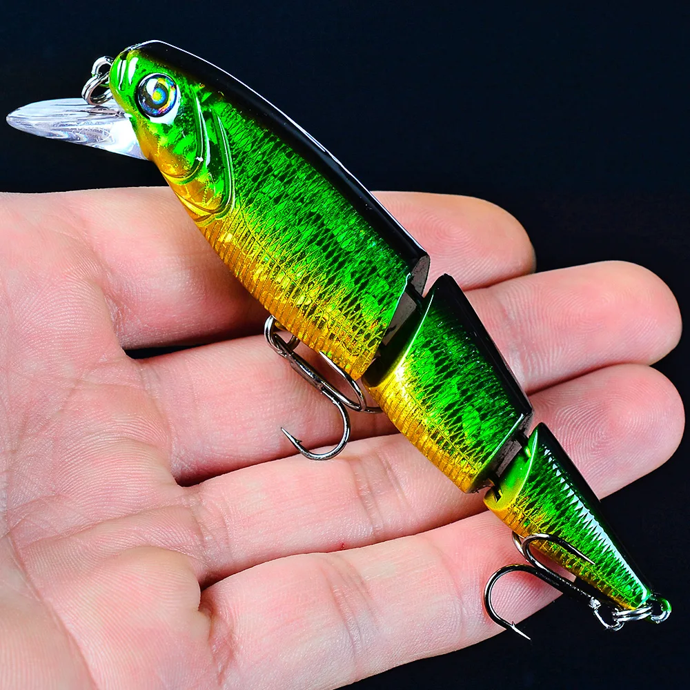 

1pc Floating Minnow Fishing Lure 11.3cm 10.5cm Jointed Plastic Hard Bass Bait Aritificial Crankbait Wobblers Trout Tackle