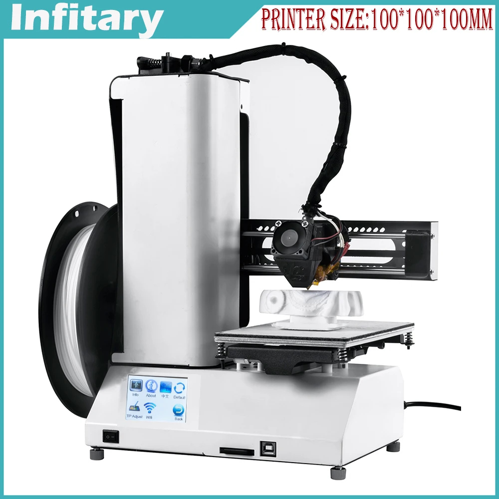 Infitary 3D printer Reprap prusa i3 DIY kit Auto Leveling fully assembled with one roll Filament 8GB SD card LCD As Gift